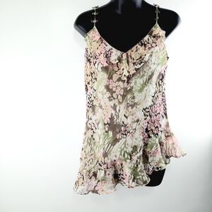 ❤️ Vintage Ice Pink and Green Floral Camisole